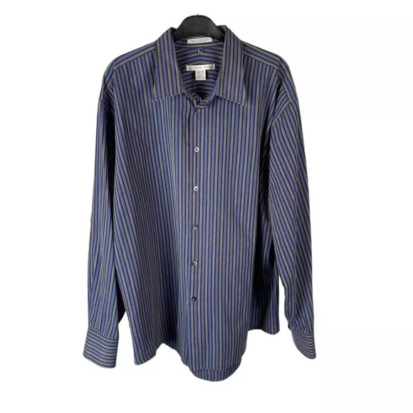 Geoffrey Beene Shirt Mens XL 17-17-1/2 Striped Button Down Long Sleeve - Picture 1 of 9